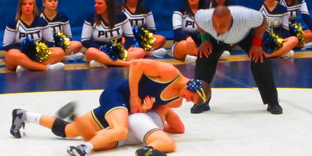 Wrestlers pin down last home match