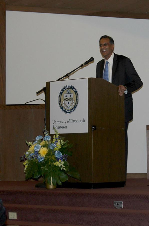 U.S. Ambassador to India, Richard Verma, speaks to a crowd of over 170 people at Whalley Memorial Chapel. 
