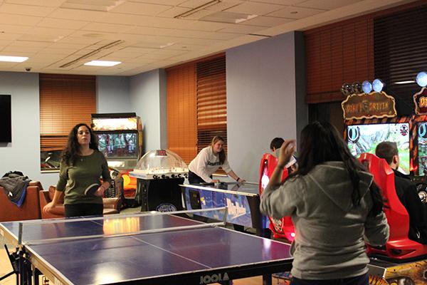 From left to right freshmen Kelsey Robbind, Chole Salvatore and Lianne Lapitan play in The Zone.