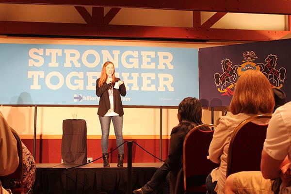 Former first daughter Chelsea Clinton encourages questions from audience members.