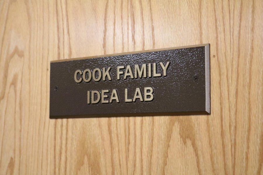 The+Cook+Family+Idea+Lab%2C+in+132+Biddle+Hall%2C+is+a+room+with+ample+whiteboard+space+for+students+to+develop+their+ideas.+