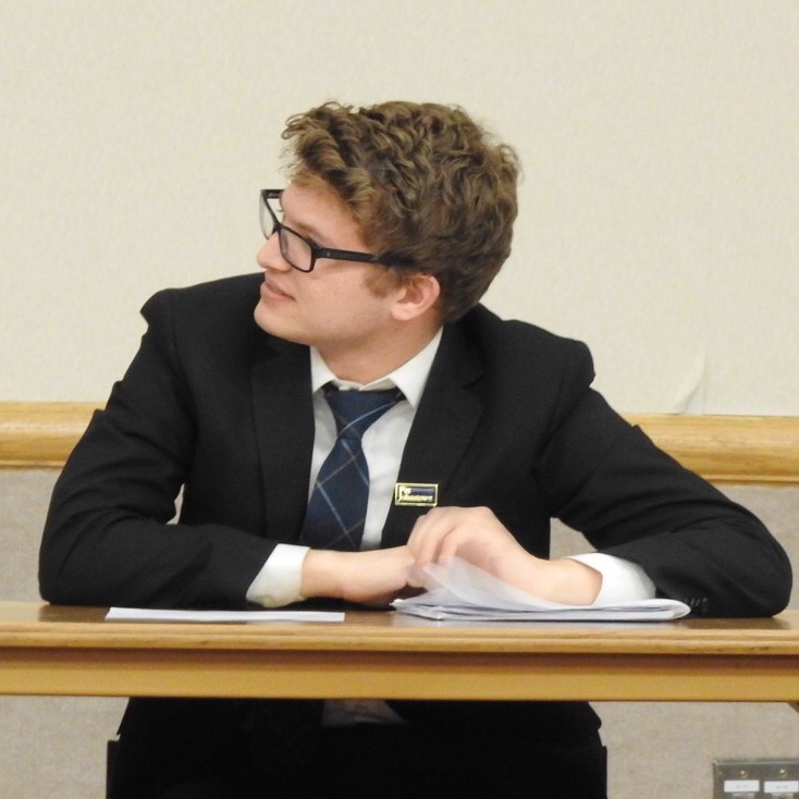 Gretchen Shepard and Sam Miller (above) were the only student senators to submit a petition to run for student vice president and president.
