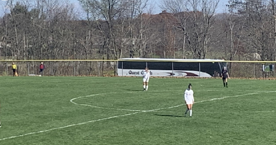 Pitt-Johnstown’s Danielle Lippl (middle) played during a Nov. 3 game at California (Pa.) at Pitt-Johnstown soccer field, Pitt-Johnstown won the game 2-1.